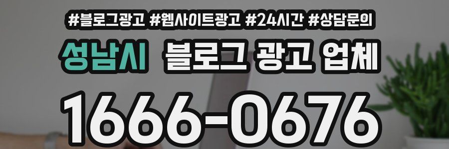 성남시 블로그 광고 업체