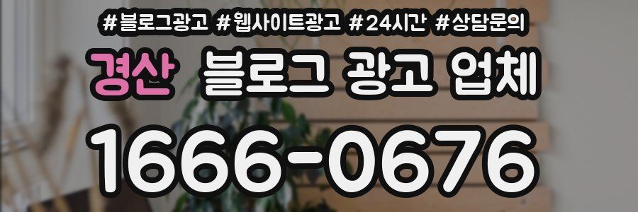 경산 블로그 광고 업체