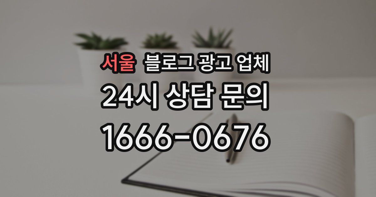 서울 블로그 광고 업체
