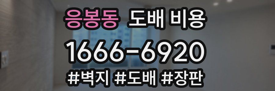 응봉동 도배 비용