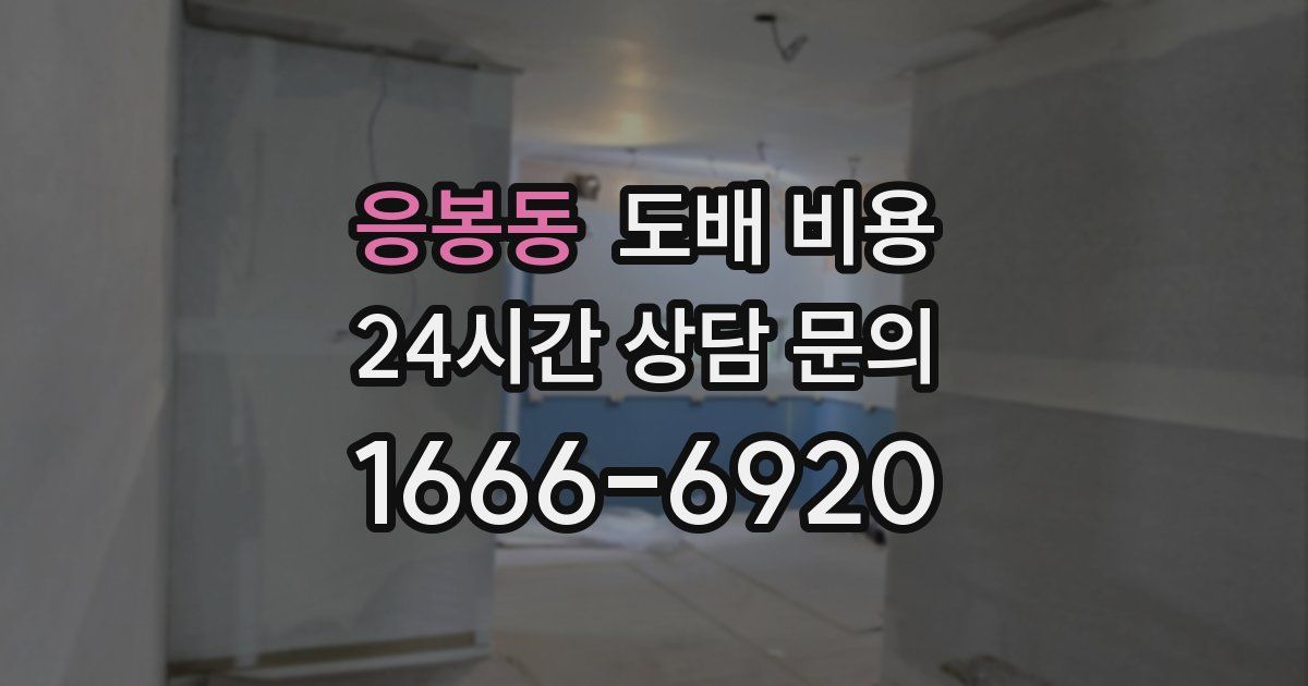응봉동 도배 비용