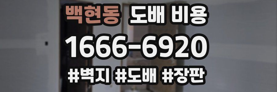 백현동 도배 비용
