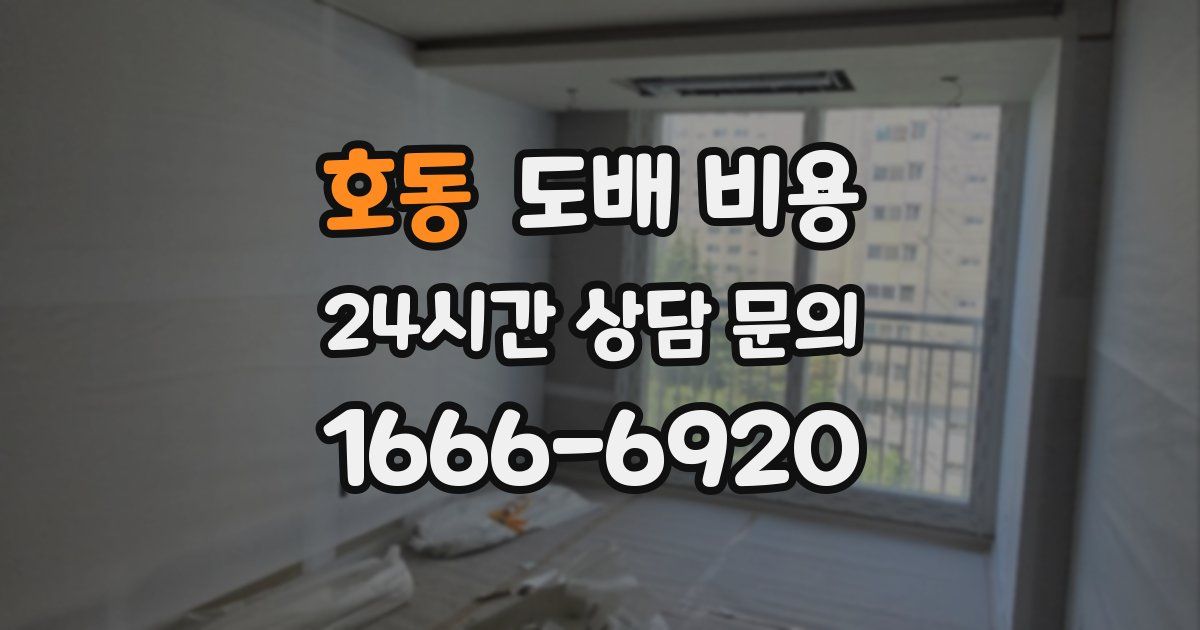 호동 도배 비용