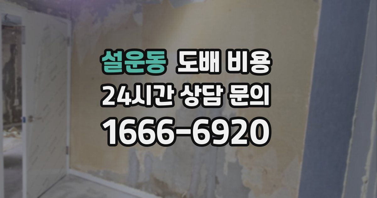 설운동 도배 비용
