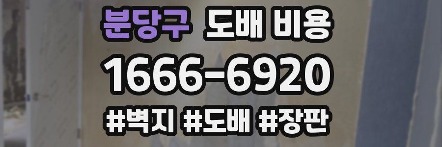 분당구 도배 비용