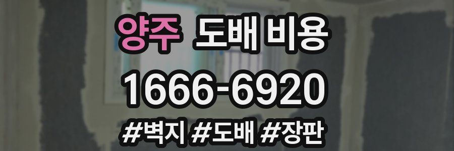양주 도배 비용