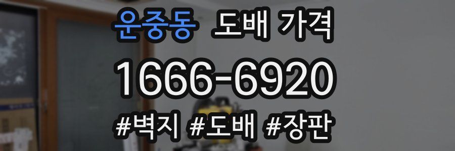 운중동 도배 가격