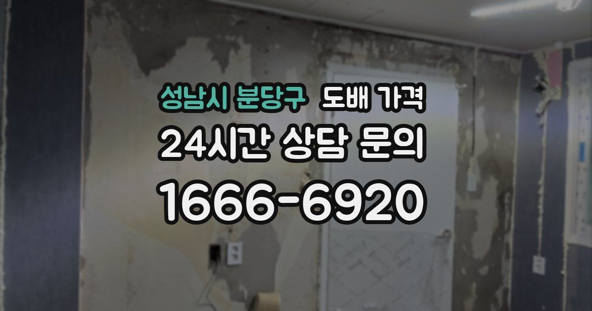 성남시 분당구 도배 가격