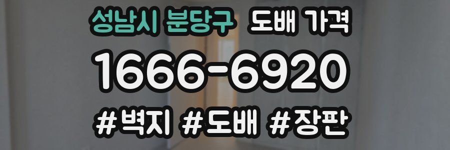 성남시 분당구 도배 가격