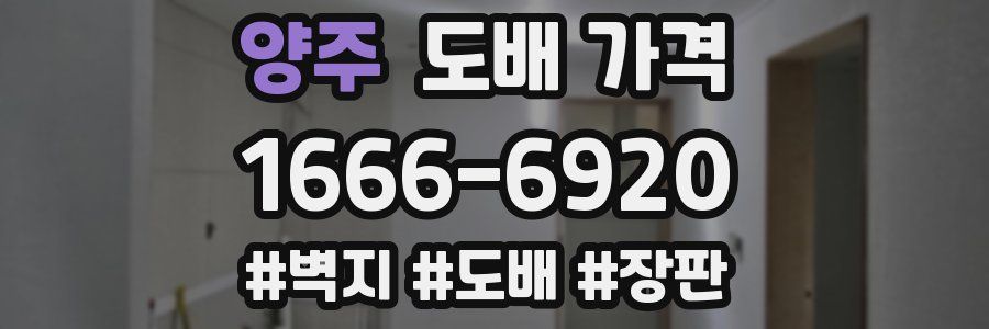 양주 도배 가격