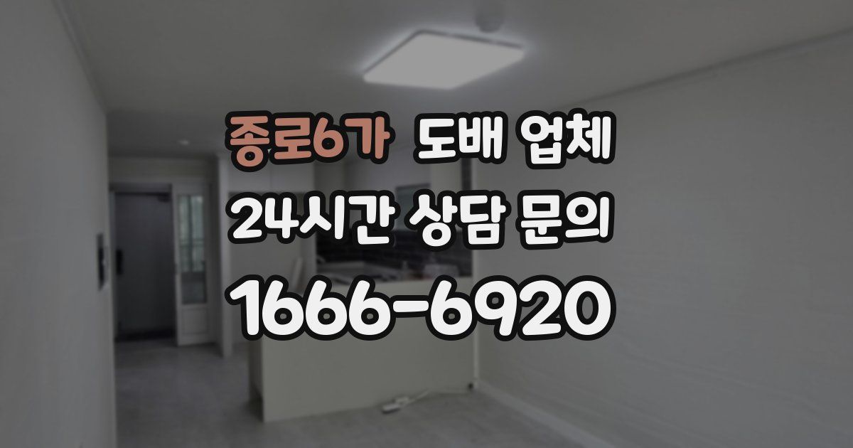 종로6가 도배 업체