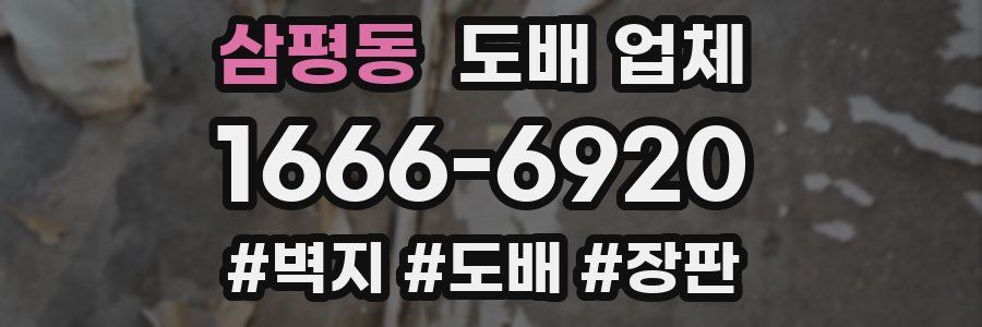 삼평동 도배 업체