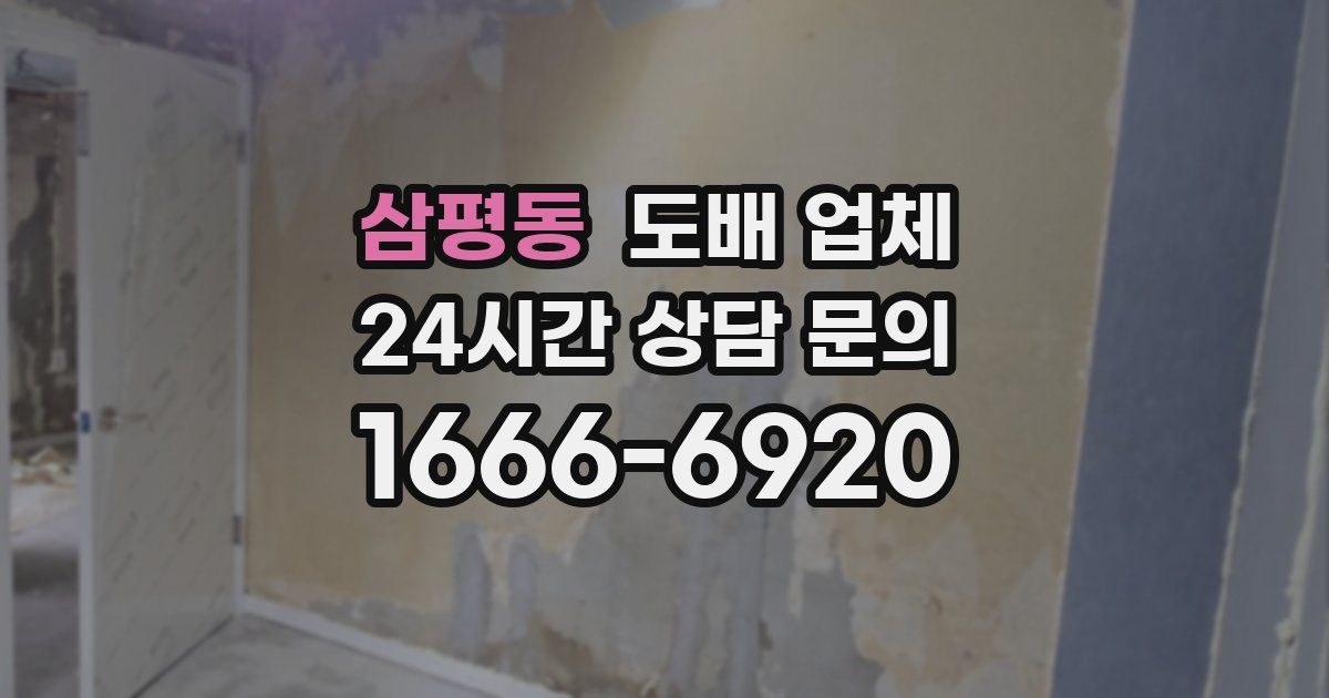삼평동 도배 업체