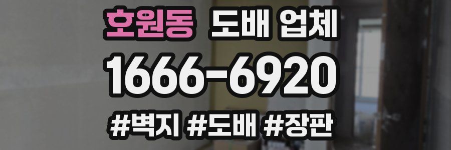 호원동 도배 업체