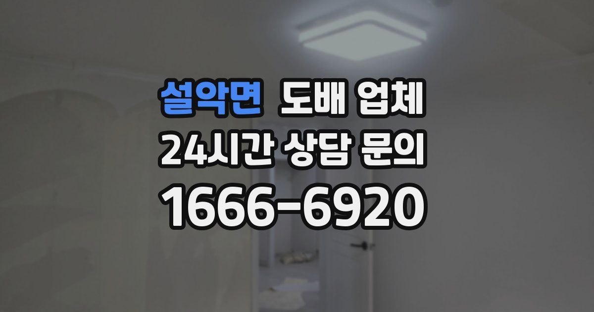 설악면 도배 업체