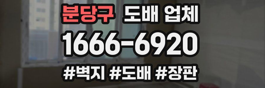 분당구 도배 업체