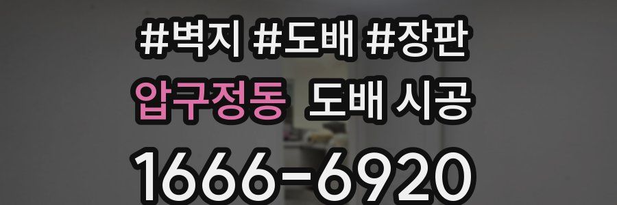 압구정동 도배 시공