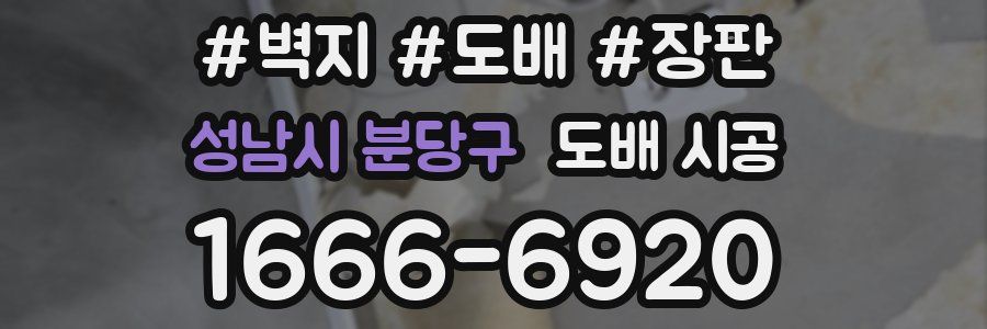성남시 분당구 도배 시공