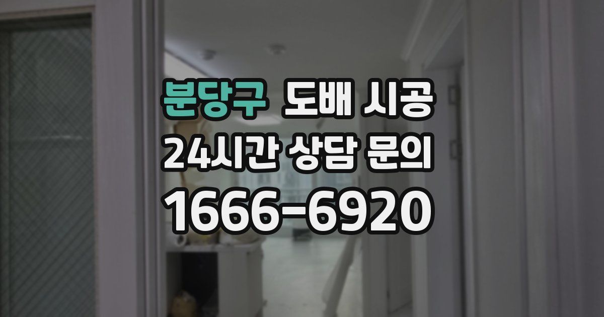 분당구 도배 시공