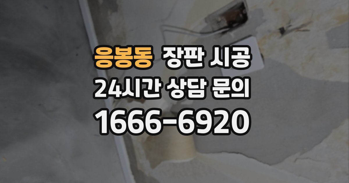 응봉동 장판 시공