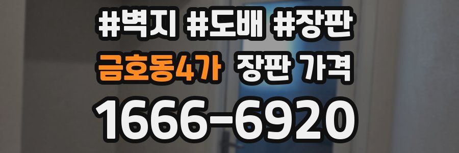 금호동4가 장판 가격