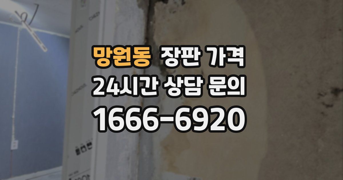 망원동 장판 가격