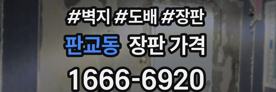 판교동 장판 가격