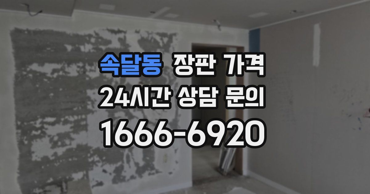 속달동 장판 가격