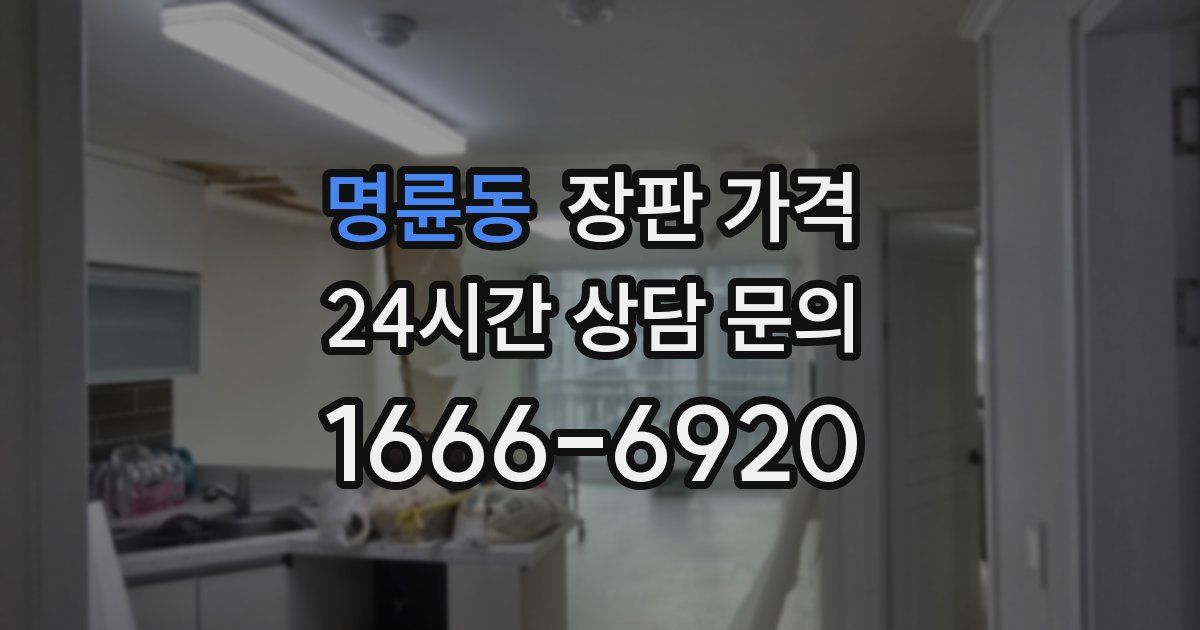 명륜동 장판 가격