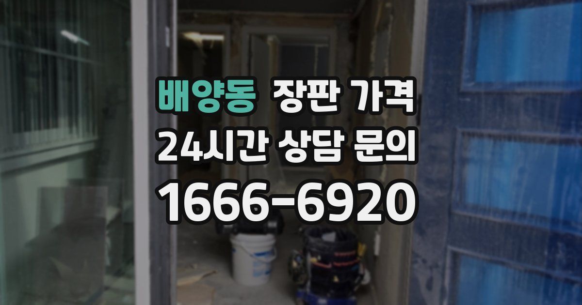 배양동 장판 가격