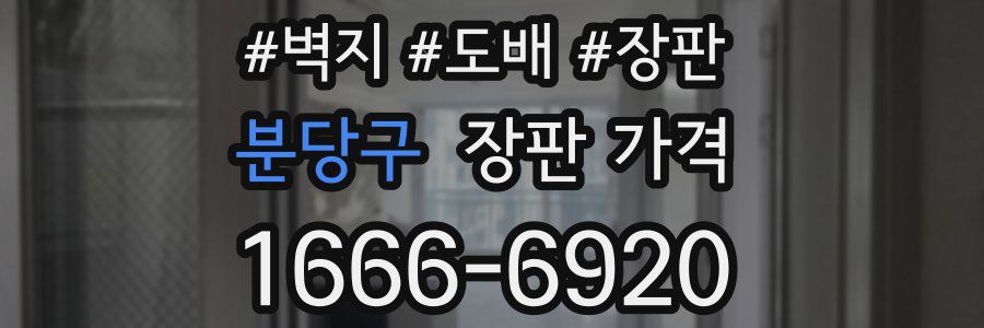 분당구 장판 가격