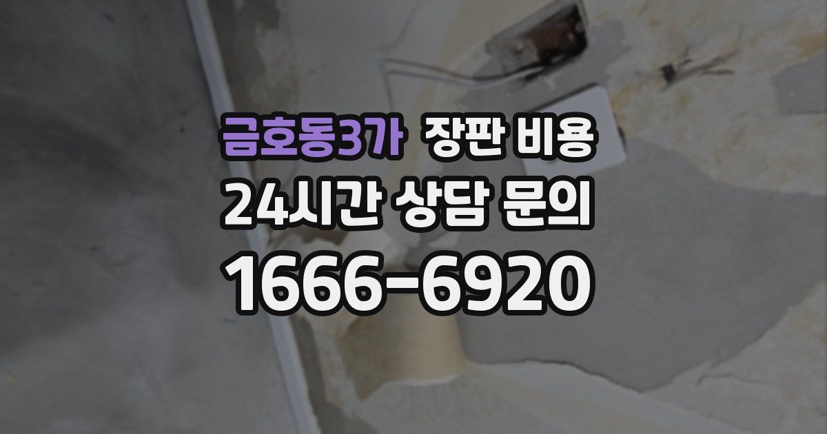 금호동3가 장판 비용