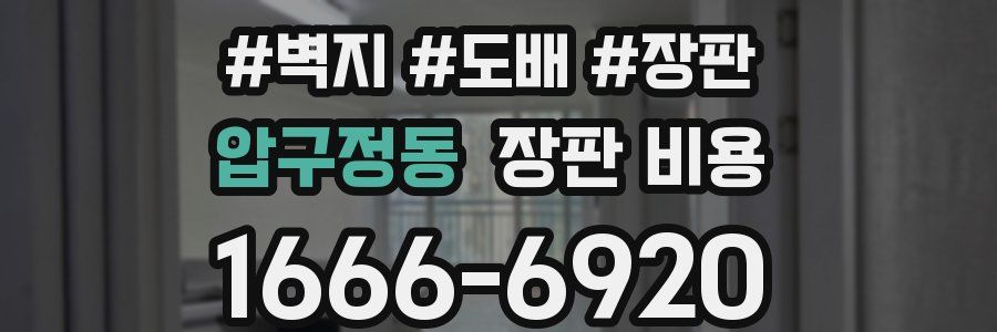 압구정동 장판 비용
