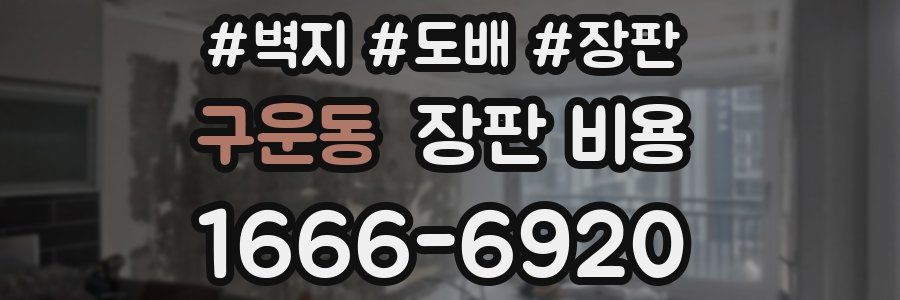 구운동 장판 비용