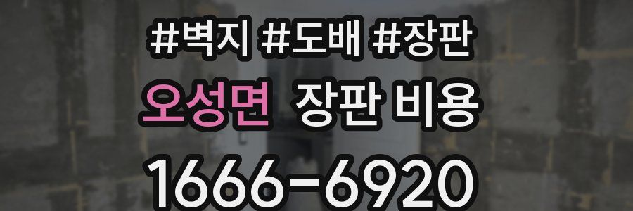 오성면 장판 비용