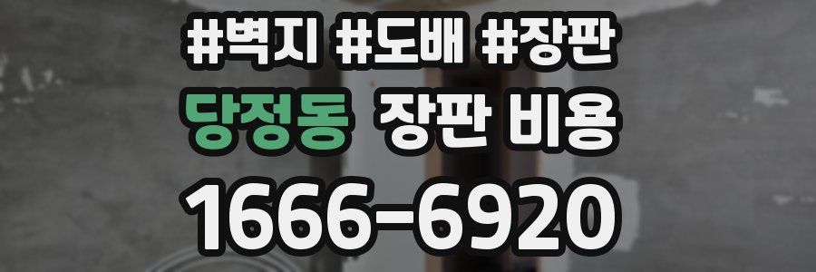 당정동 장판 비용