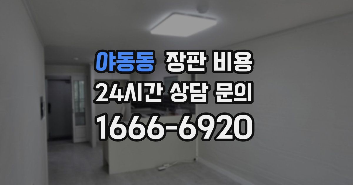 야동동 장판 비용