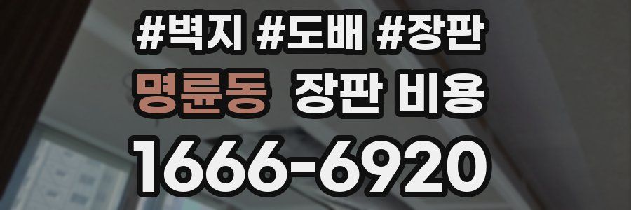 명륜동 장판 비용