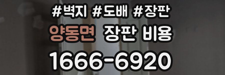 양동면 장판 비용