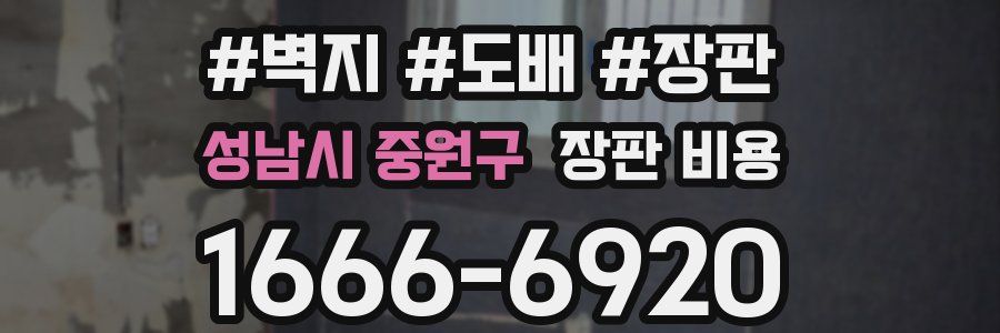 성남시 중원구 장판 비용