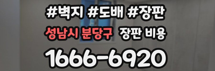 성남시 분당구 장판 비용