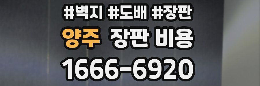 양주 장판 비용