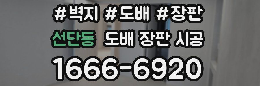 선단동 도배 장판 시공