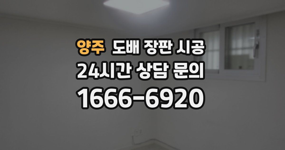 양주 도배 장판 시공