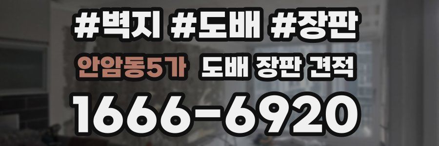안암동5가 도배 장판 견적