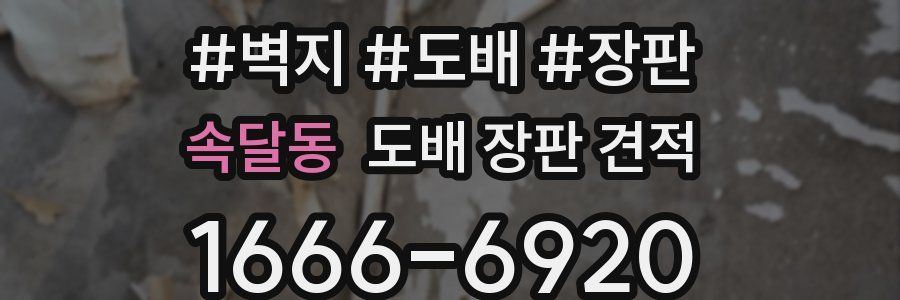 속달동 도배 장판 견적