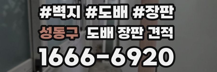 성동구 도배 장판 견적