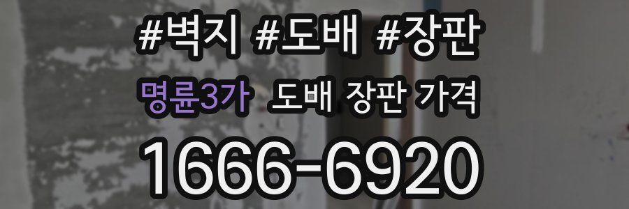 명륜3가 도배 장판 가격