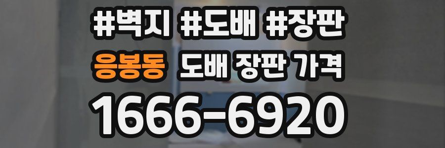 응봉동 도배 장판 가격