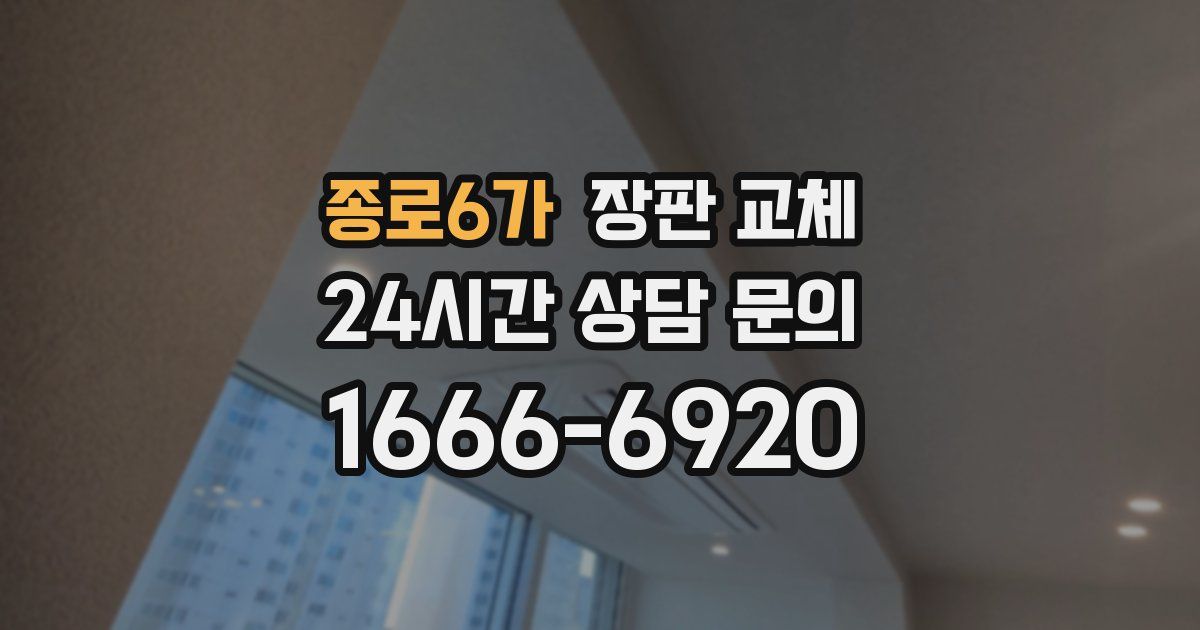 종로6가 장판 교체